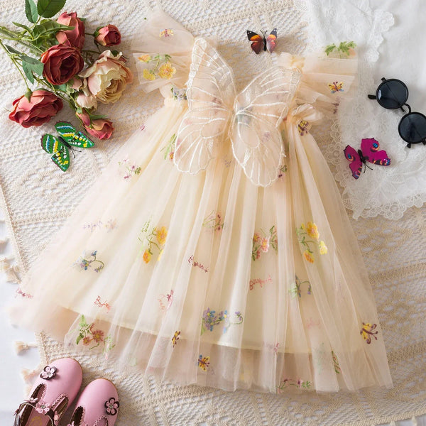 Fluture Floral Tulle Butterfly Wing Dress for Baby, Toddler & Little Girls