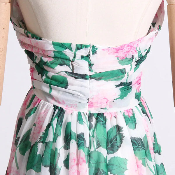 The Dahlia Halter Floral Sweetheart Midi/Maxi for Women