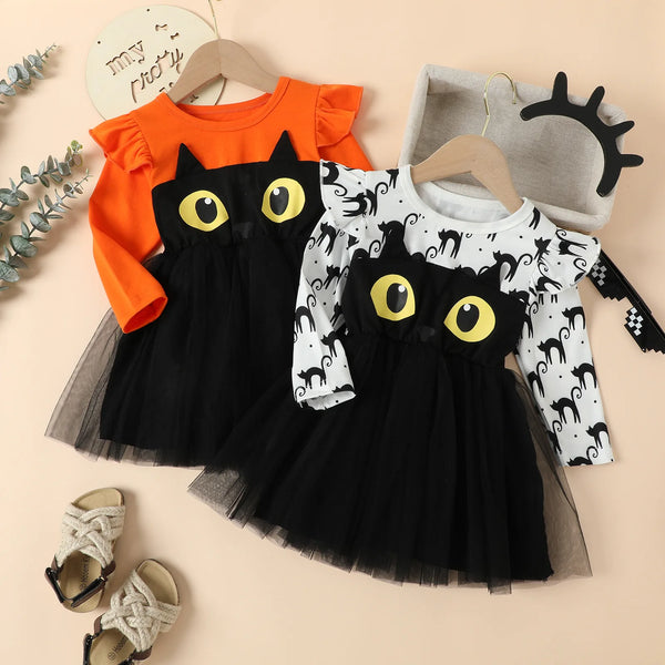 Cat Eyes Twirl Dress for Little Girls