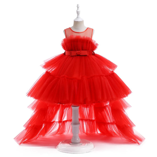 Dakota High Low Formal Ball Gown for Girls with Detachable Train