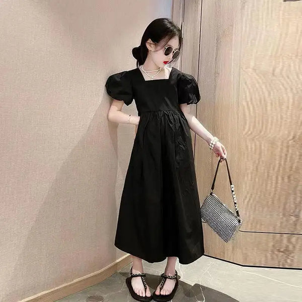The Bliss Peek-A-Boo-Back Puff Sleeve Dress for Girls & Tweens