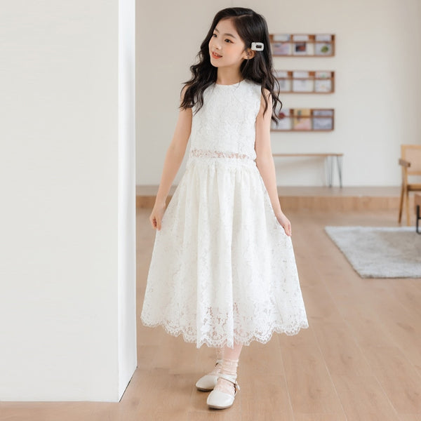 The Mylie Lace Top & Skirt Set for Tween Girls