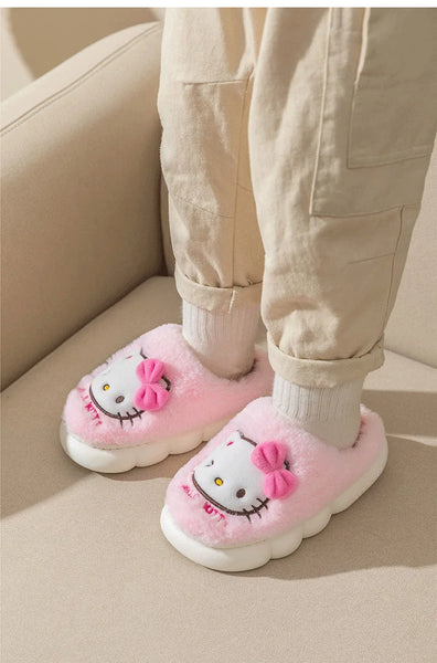 Extra Cozy Girls' Hello Kitty Fluffy Slippers