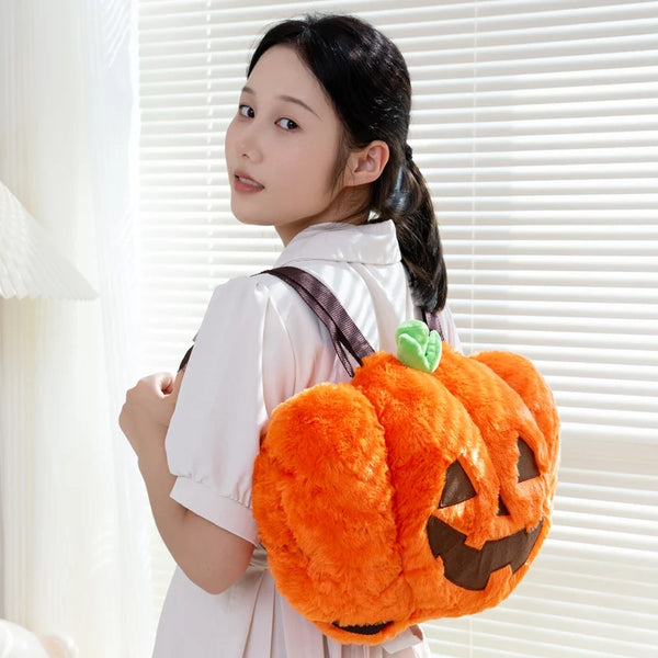 Fluffy Pumpkin Backpack Bag