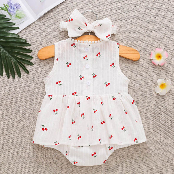The Isla Cherry Romper Dress