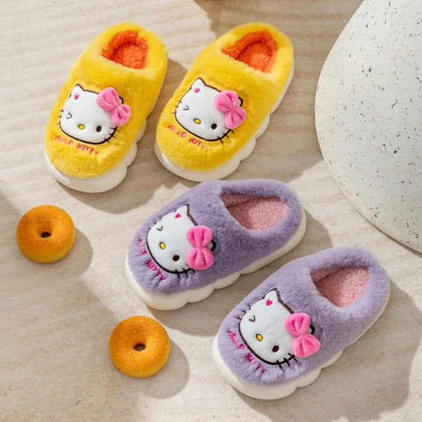 Extra Cozy Girls' Hello Kitty Fluffy Slippers