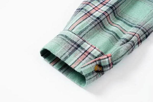 The Cher Plaid Lightweight Hooded Shacket for Women & Teens