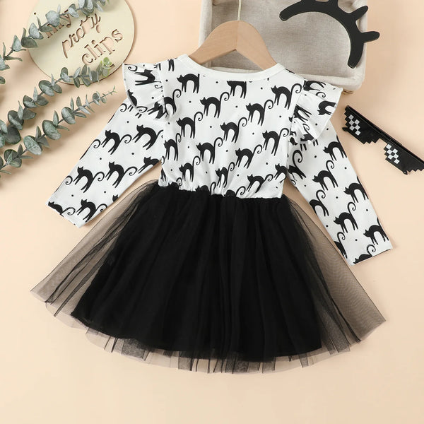 Cat Eyes Twirl Dress for Little Girls