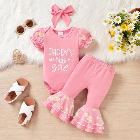 Daddy's Girl Short Sleeve Daisy Bells Outfit