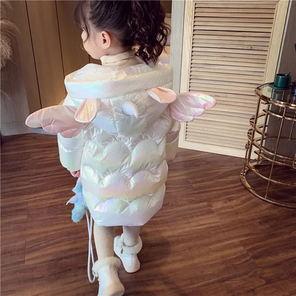 The Shiny Unicorn Puff Jacket for Little Girls