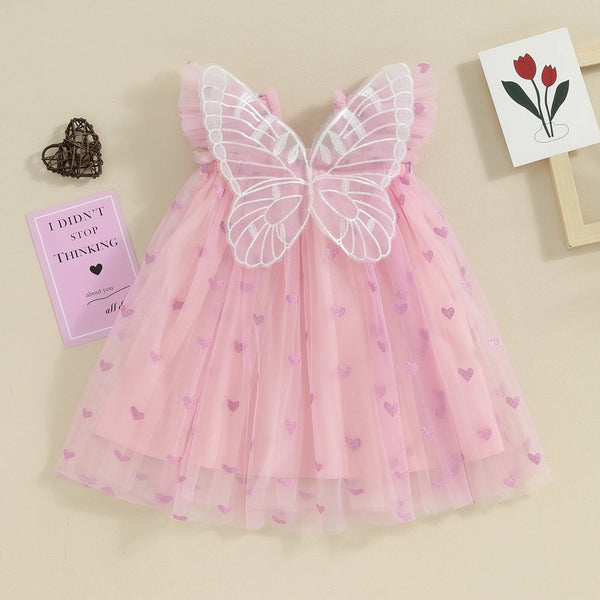 Baby Butterfly Wings Mini Hearts Dress for Baby & Little Girls