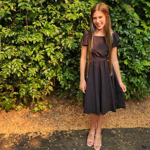 The Avren Cut-Out Dress in Black
