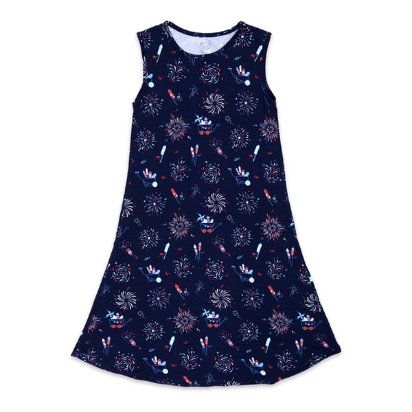 Fireworks Bamboo Girls' Sleeveless Lounge Dress