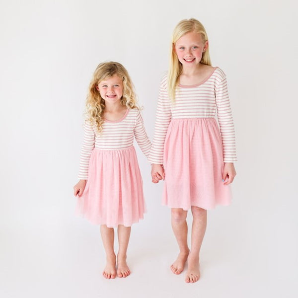 Blush Stripe Long Sleeve Parker Dress