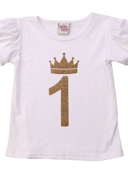 #1 Birthday Puff sleeve T shirt