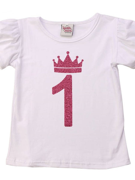 #1 Birthday Puff sleeve T shirt