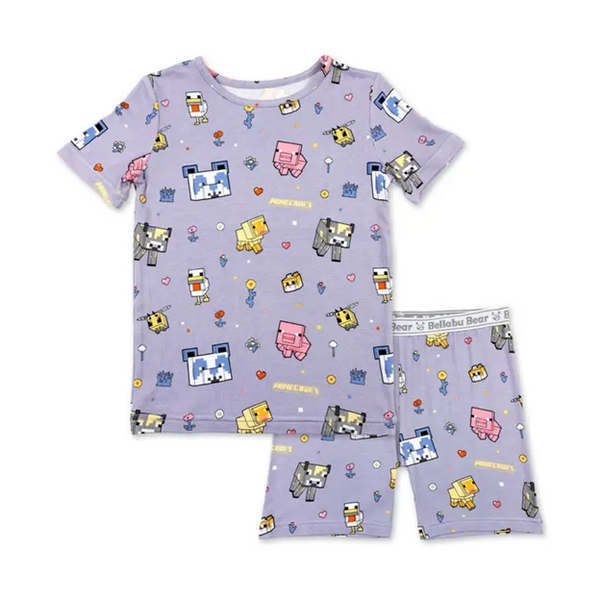 Minecraft Pixel Pals Bamboo Kids Pajama Short Set