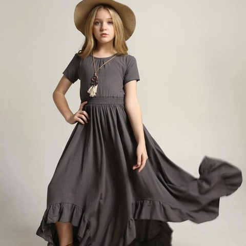 The Martina Short Sleeve Flowy Maxi Dress