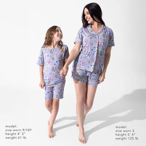 Minecraft Pixel Pals Women's Bamboo Pajama Short Set for Women & Teens