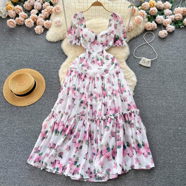 The Parker Pretty Floral Lace-Up Maxi Dress for Women