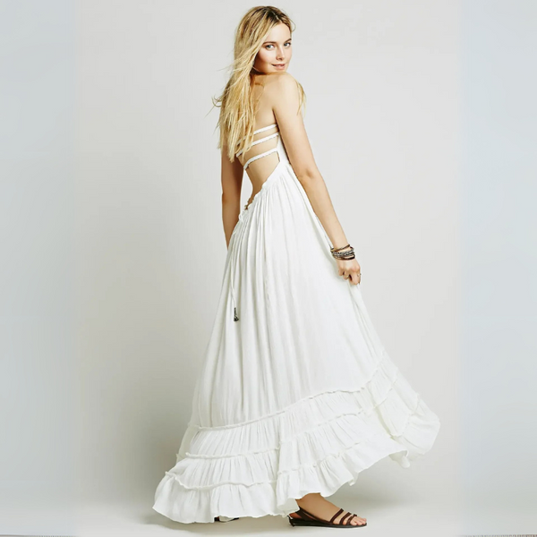 The Tasia Strappy-Back Halter Maxi