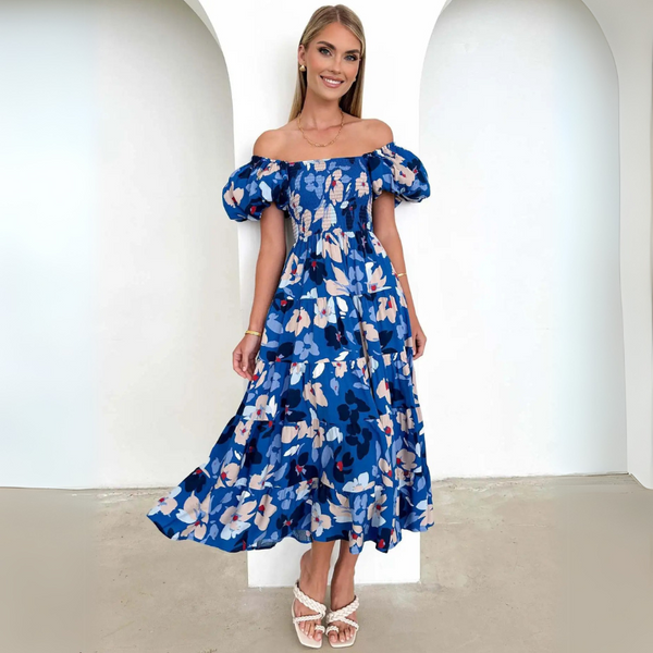 Tisa Puff-Sleeve Off-The-Shoulder Dress