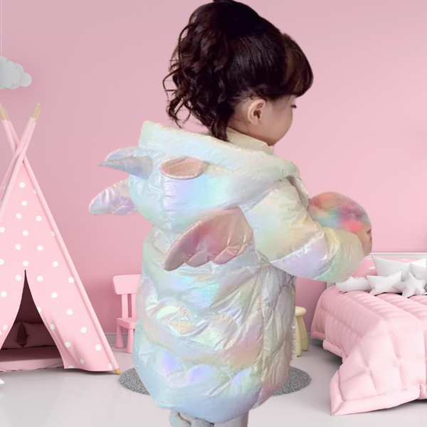 The Shiny Unicorn Puff Jacket for Little Girls