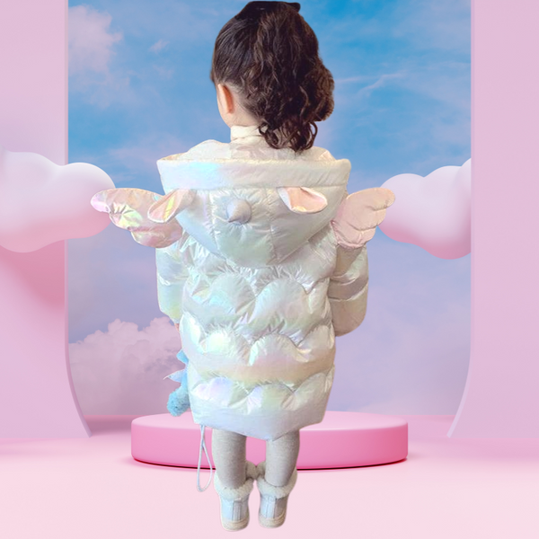 The Shiny Unicorn Puff Jacket for Little Girls