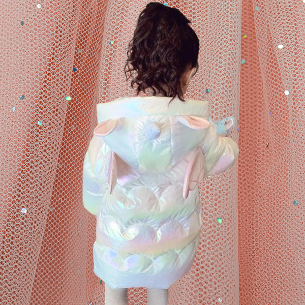 The Shiny Unicorn Puff Jacket for Little Girls