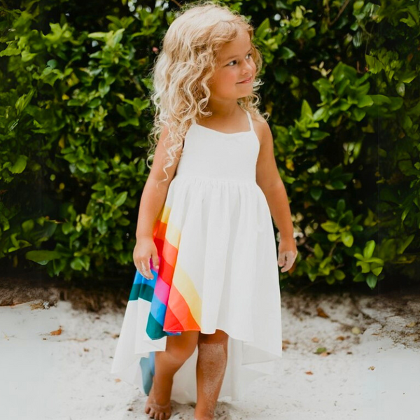 Vivid Rainbow Hi-Lo Dress