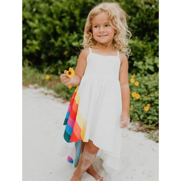 Vivid Rainbow Hi-Lo Dress