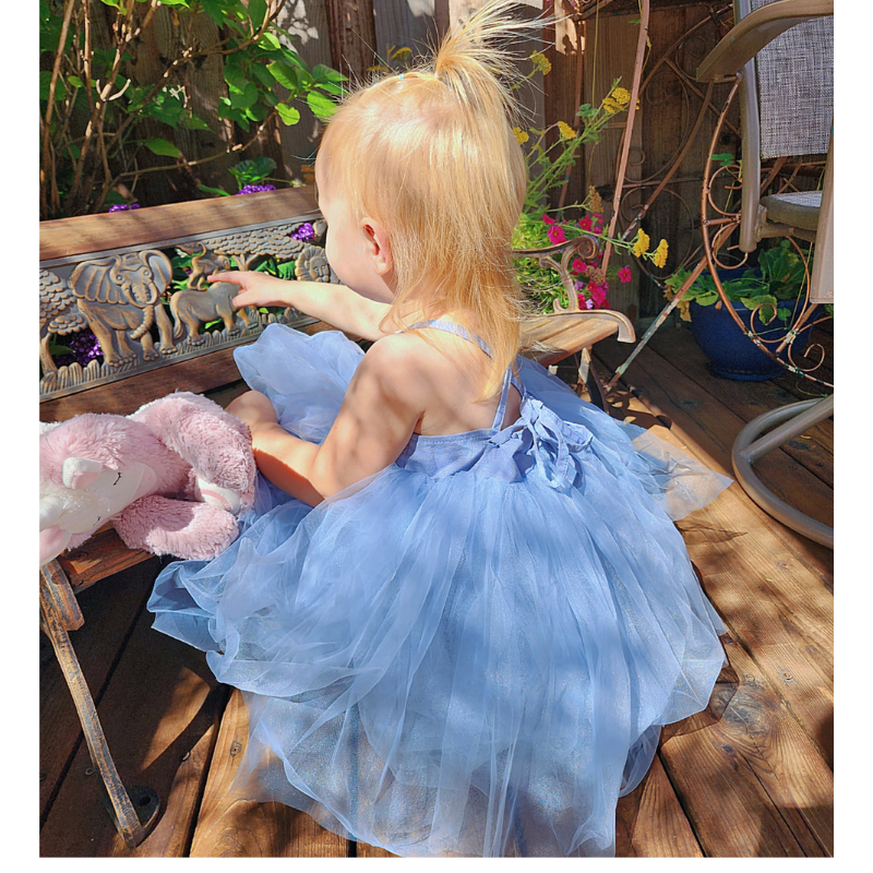 The Winnie Whimsical Dress for Baby & Toddler Girls Cornflower blue / 4Y
