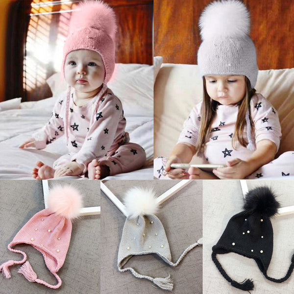 The Emma Pearl Pom Pom Beanie for Baby