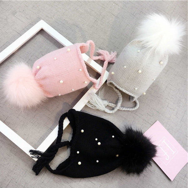 The Emma Pearl Pom Pom Beanie for Baby