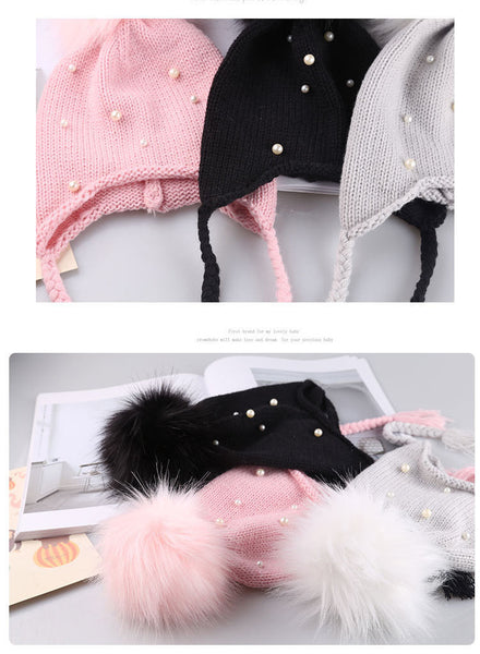 The Emma Pearl Pom Pom Beanie for Baby