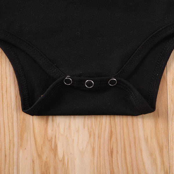 The Baby Wednesday Black Bardot-Lace Romper & Headband