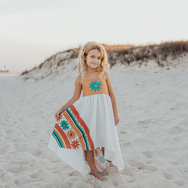 Mustard Flower Rainbow High Lo Dress