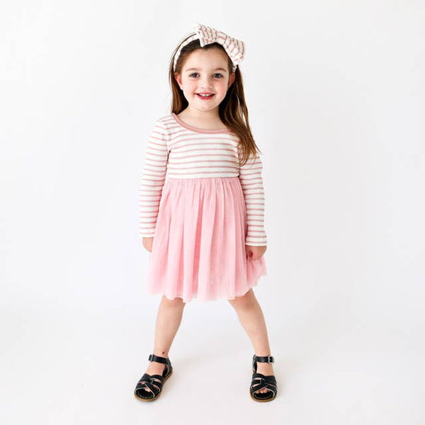 Blush Stripe Long Sleeve Parker Dress