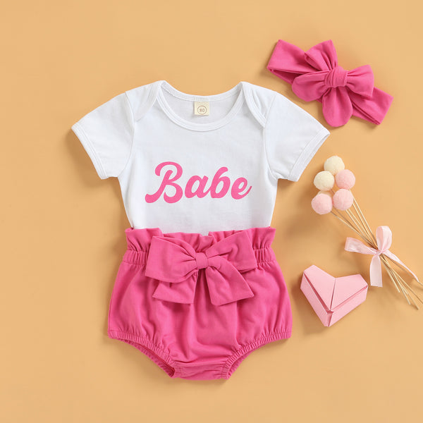 The Whatta Babe Romper & Matching Bow Set