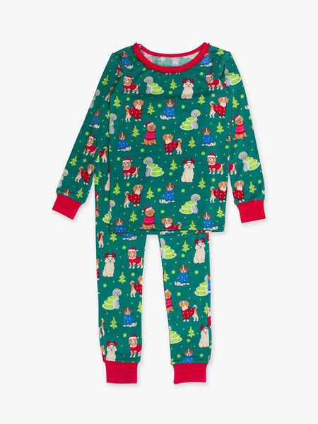 SoftSnooze™ Bamboo Viscose Paw-liday Pals Christmas Dogs Pajamas for Men, Women, Girls & Babies