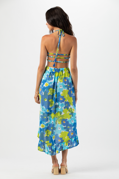 Bellini Midi Dress in Watercolor Dreams Blue