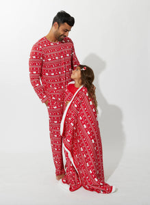 Polar Isle Red Luxuriously Soft Bamboo PJ Set for Men, Women, Kids & Babies