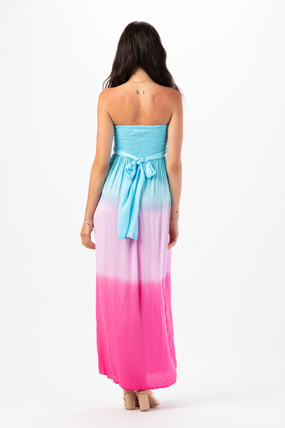 Jasmine Maxi Dress in Turquoise Violet Ombre