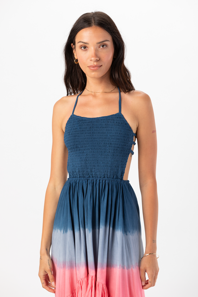 Naia Midi Dress in Navy Pink Ombre for Women & Teens