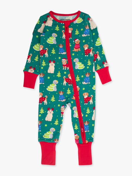 SoftSnooze™ Bamboo Viscose Paw-liday Pals Christmas Dogs Pajamas for Men, Women, Girls & Babies