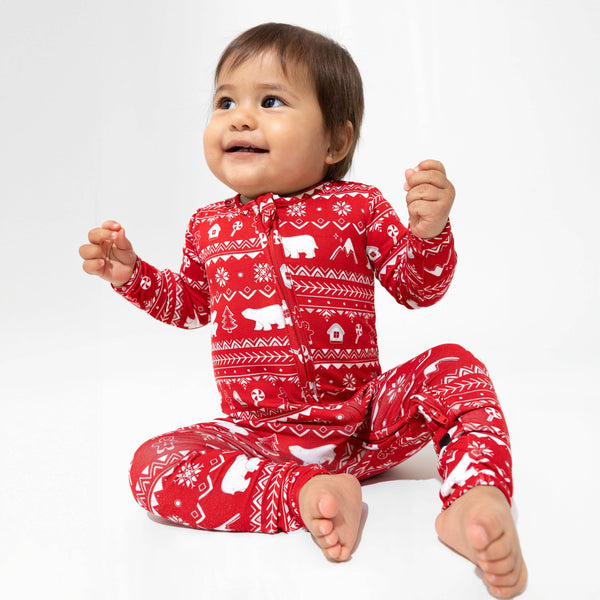 Polar Isle Red Luxuriously Soft Bamboo PJ Set for Men, Women, Kids & Babies