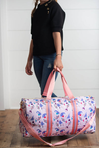 Pink & Purple Mermaid Weekender Travel Bag