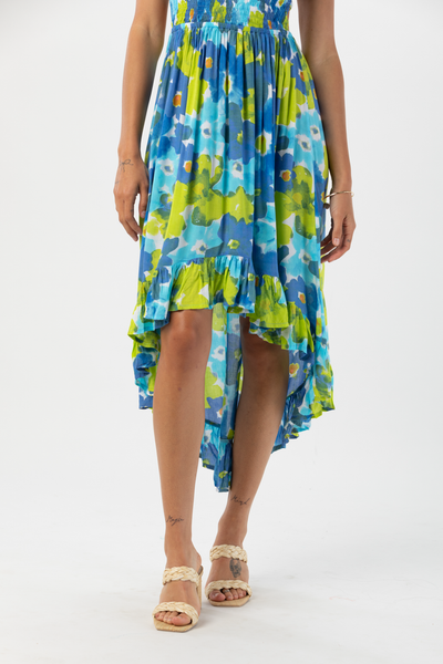 Bellini Midi Dress in Watercolor Dreams Blue