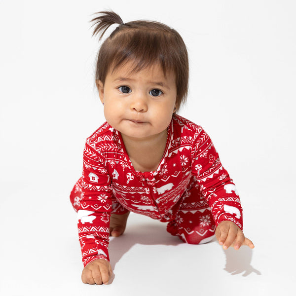 Polar Isle Red Luxuriously Soft Bamboo PJ Set for Men, Women, Kids & Babies