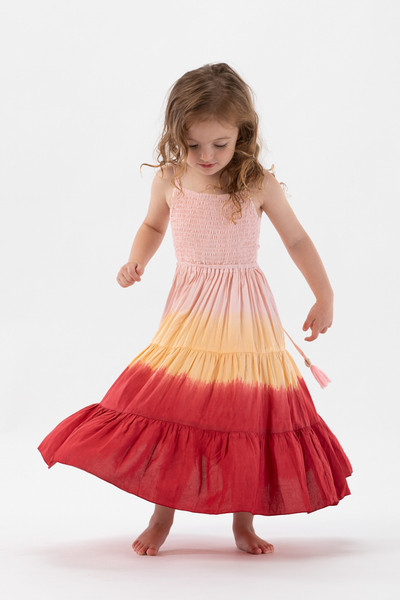 Kids Avisa Dress in Sunrise Ombre
